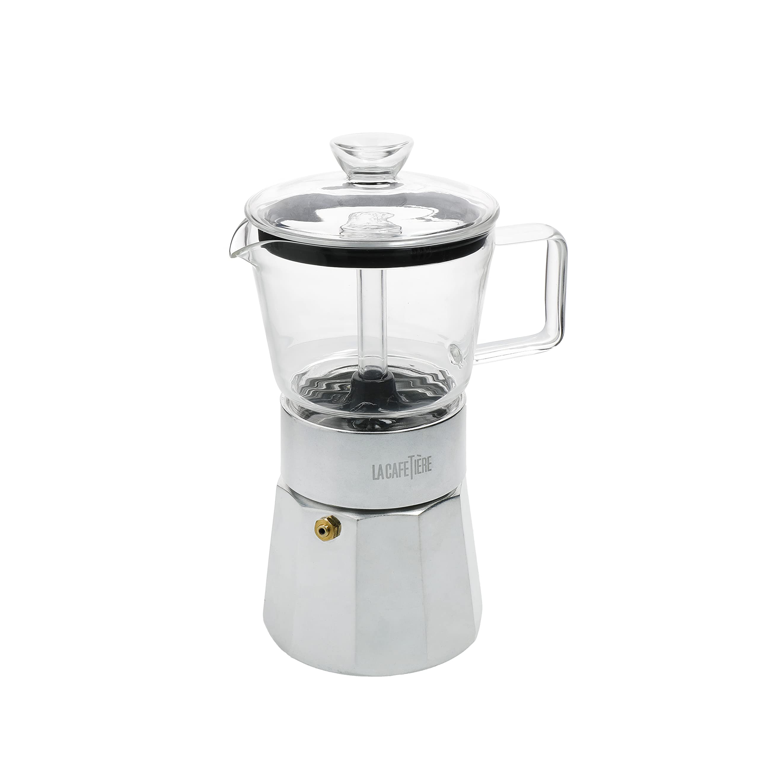 La Cafetière Verona Glass Espresso Maker, Chrome, 6 Cup, Gift Boxed, Silver
