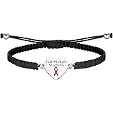 CHOORO Multiple Myeloma Awareness Red Ribbon Gift Multiple Myeloma Bracelet Cancer Warrior Support Gift (Multiple Myeloma br)