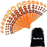 JieyueJewelry 50 Pieces Ear Stretching Kit 14G-00G Acrylic Tapers and Plugs + Silicone Tunnels - Ear Gauges Expander Set Body Piercing Jewelry