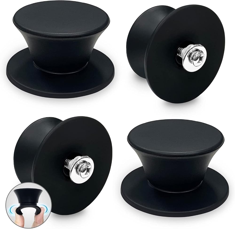 Walfos 4 Pack Silicone Pot Lid Knob Replacement Heat Resistant 450F