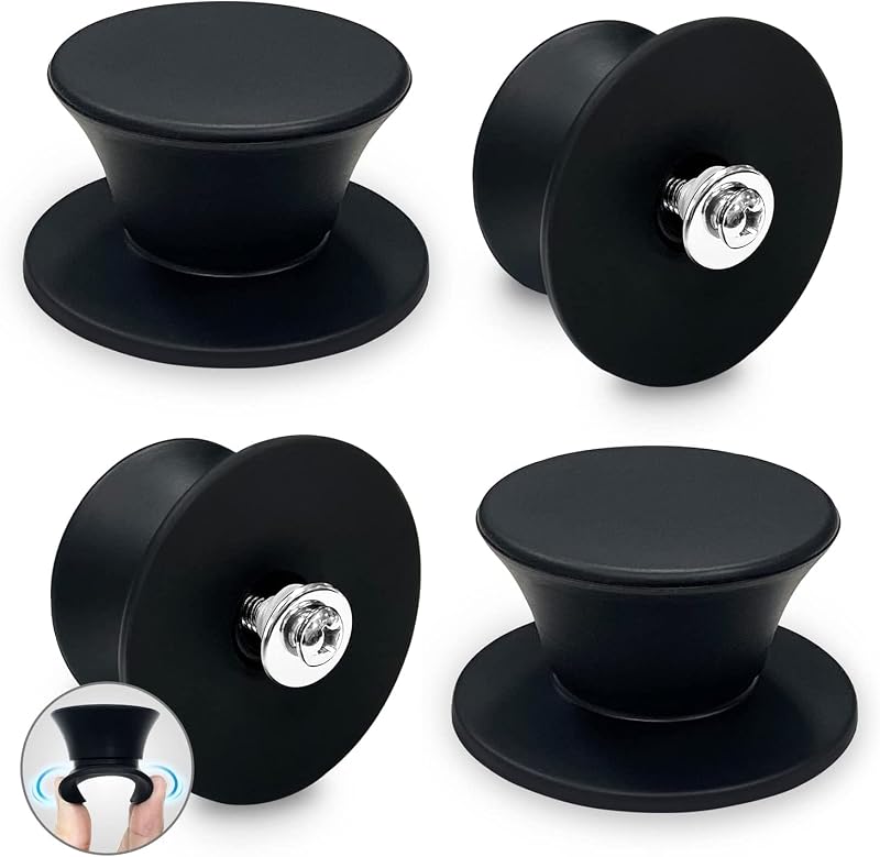 Walfos 4 Pack Silicone Pot Lid Knob Replacement Heat Resistant 450F