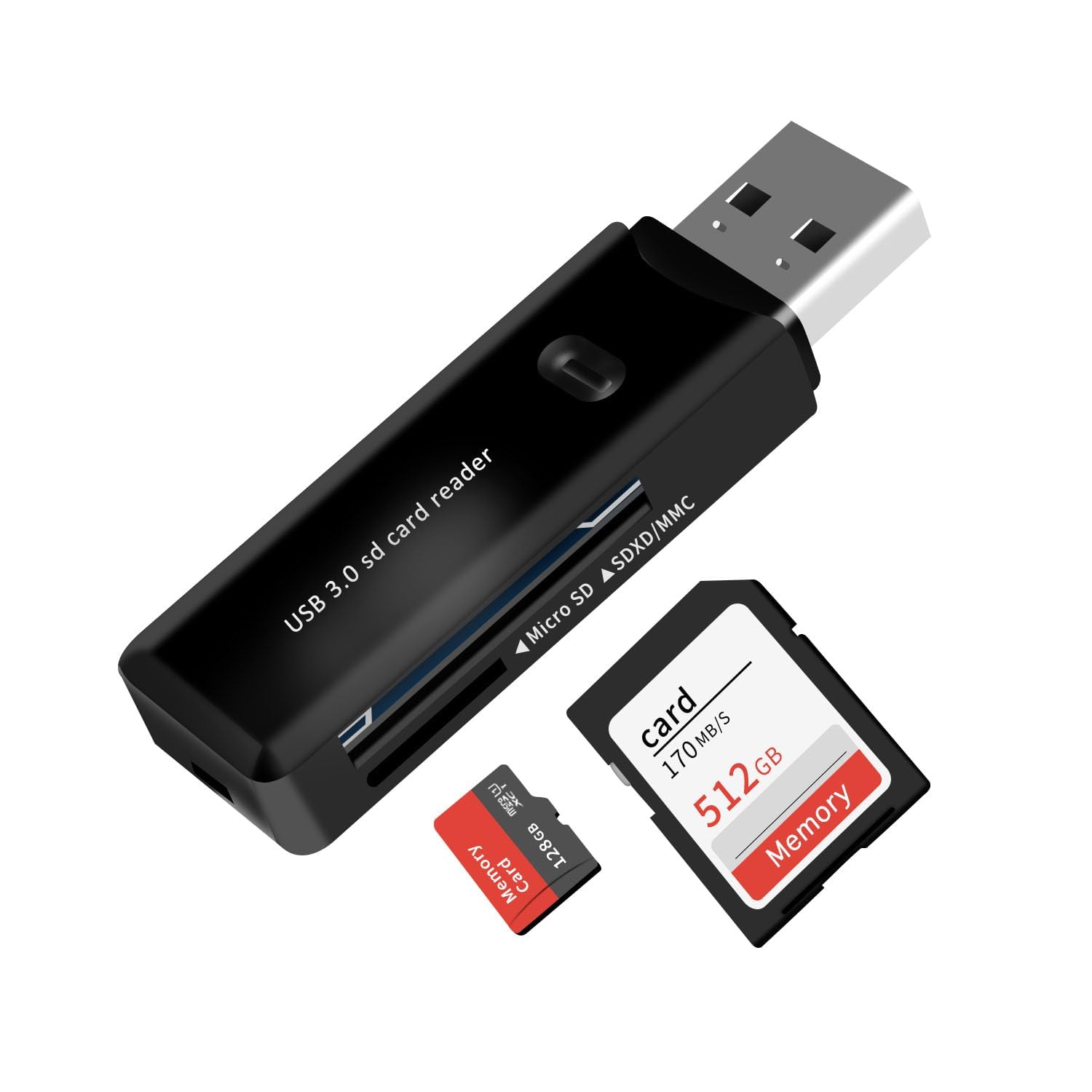 Photo 1 of USB 3.0 SD/TF Card Reader - High-Speed Multi Memory Card Adapter for PC, Laptop, Phone