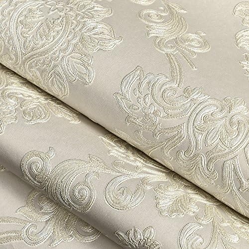 Ruisilite 3D Carved Nonwovens Wall Paper for Living Room Office Dinning Room Cafes Bar Club Restaurant Home Decoration Wallpaper Sticker 0.53 10m , gn0156 silver grey