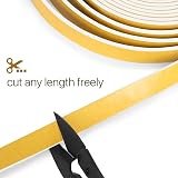 GUKOY Draught Excluder Self Adhesive Foam Tape 10mm x 6mm 2 Rolls 10M view 5