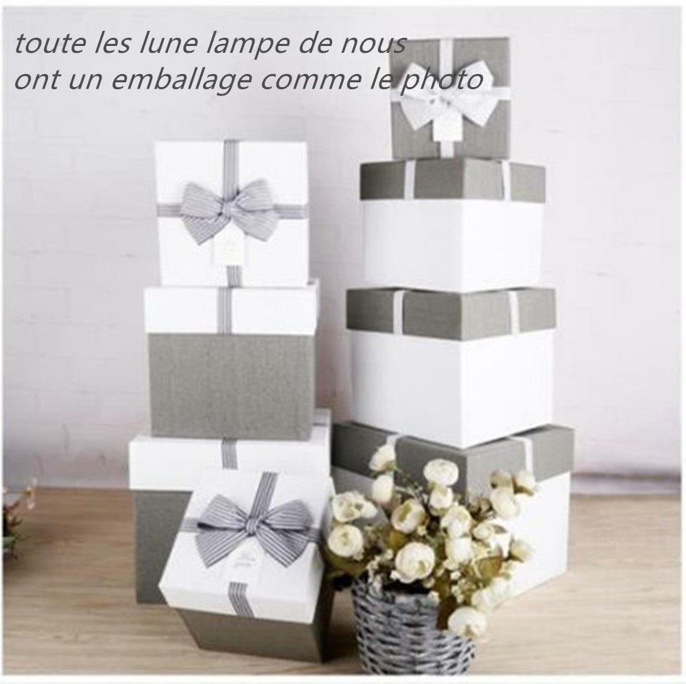 Lampe 3D lune tactile (avec un joli emballage) cadeau créatif lampe de nuit lampe art deco lampe veilleuse pour maison chambre bureau salon avec USB（12CM-mieux pour l\'enfant）