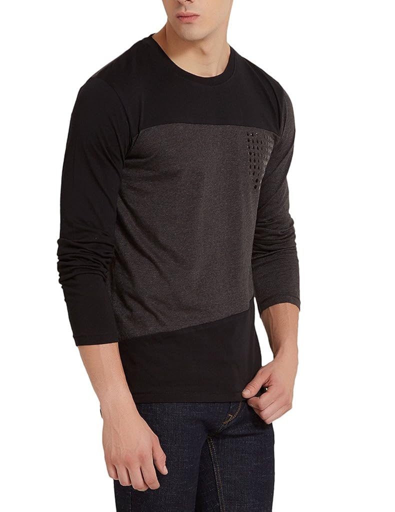 elaborado men's round neck tshirt - black