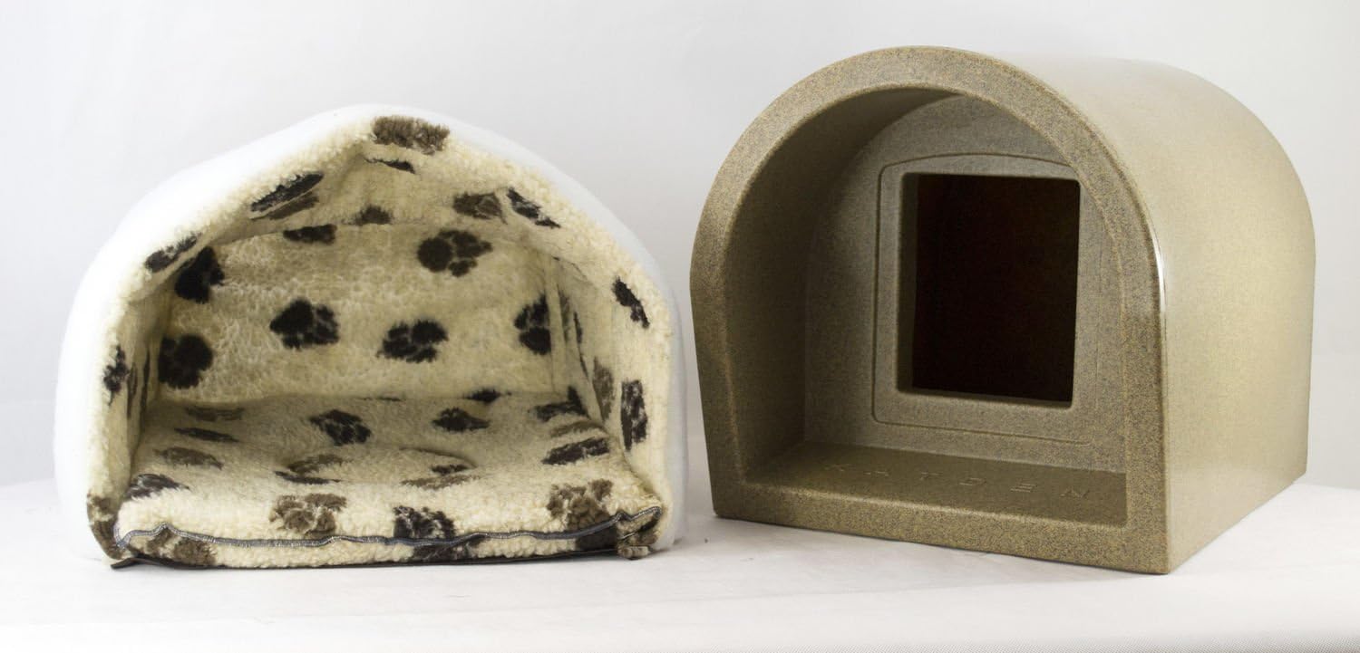 Mr Snugs KatDen Outdoor Cat Kennel/Shelter - Granite (Various Options) - Kennel & Liner/Mattress Combo