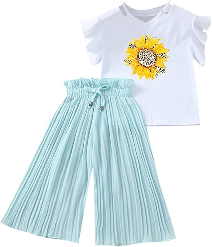 Amazon ベビー服 上下セット Yilicafe 女の子 ひまわり柄 トップス 長パン 2点セットアップ 赤ちゃん服 安い 短袖 キッズ服 可爱い 軽量 カバーオール キッズ インナー こどもの日 春夏秋 通学 アンサンブル 通販