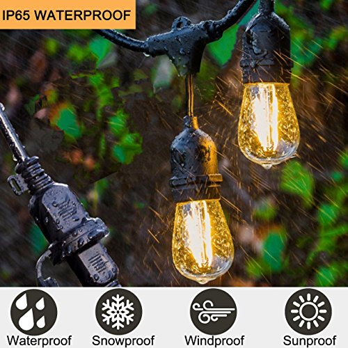 BRTLX-Commercial-Grade-Outdoor-Weatherproof-S14-LED-String-Lights-49Ft-with-15-Dropped-Sockets-15W-15Pcs-S14-LED-Edison-Filament-Bulb-Included-for-Patio-Courtyard-Porch-Wedding