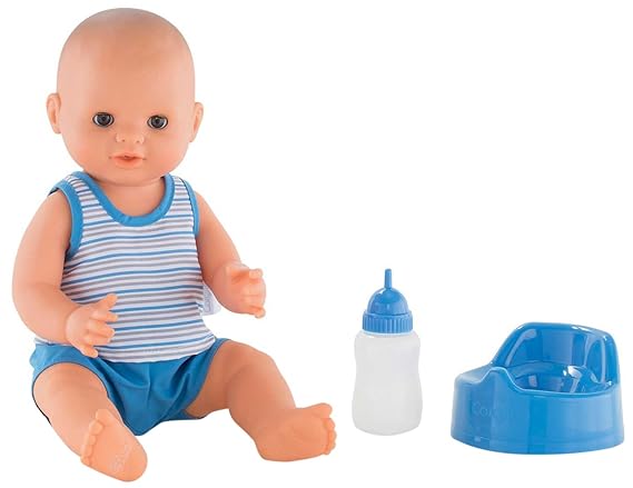 Corolle FPK24 mon Grand poupons Babypuppe mit Set, blau, grau, 36 cm