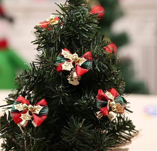 Urbetterself 10 Pcs Christmas Bows with Bells Christmas