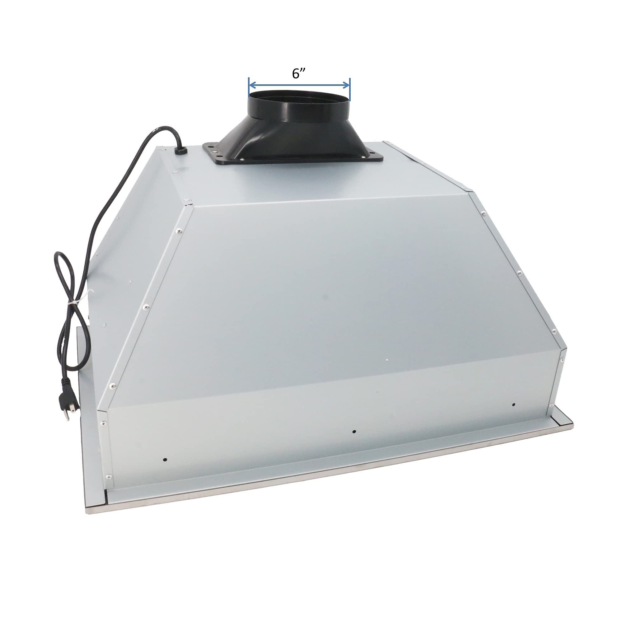 Awoco RH-BQ-X36 18.5” Depth Ducted Built-in/Insert Stainless Steel Range Hood, 4-Speed, 700 CFM, LED Lights, Baffle Filters for Wood Hood (36” Ducted)