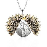 Jewelstruck Personalized Sunflower Gifts for Women You are My Sunshine Necklace Engraved Photo Locket Sunflower Necklace for Women Birthday Gifts Mothers Day Anniversary