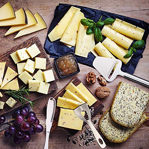 Cheese Slicer,3-in-1 Stainless Steel Cheese Cutter Tools Set with Butter Knife for Different Hardness Cheeses and Butter,Non-Stick Cheese Knife Kit - Thumbnail 6