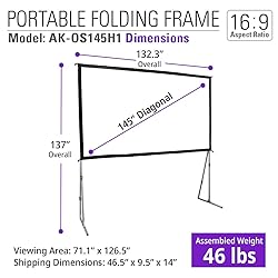 Akia Screens 145 inch Portable Outdoor Projector