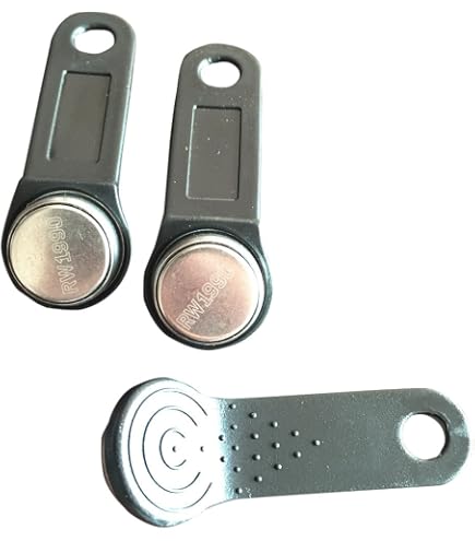 Bntaomle Lot de 10 étiquettes iButton DS1990A-F5 TM avec fixation murale Rouge Bntaomle Lot de 10 étiquettes iButton DS1990A-F5 TM avec fixation murale Rouge