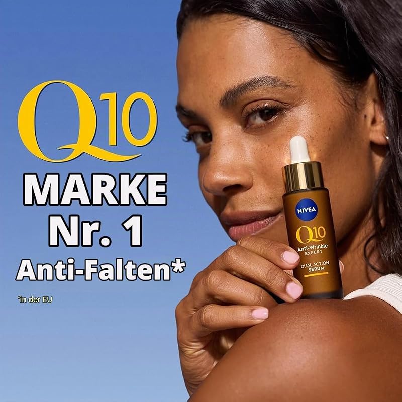 Q10 Anti-Falten-Serum Expert Double Action (30 ml), Gesichtsserum mit Anti-Aging-Technologie, Anti-Aging-Gesichtswasser, blockiert Zuckerschäden