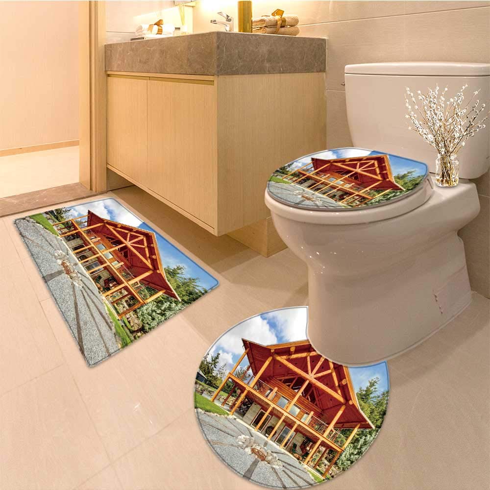 Amazon Com Miki Da Bathroom Household Rug Large Log Cabin With