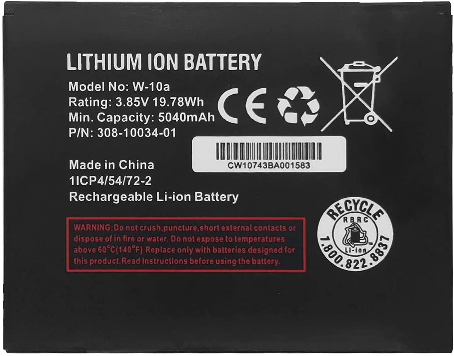 W-10A Battery Replacement for Netgear MR1100 Battery, AT&T Nighthawk M1 LTE Mobile Hotspot Router Battery W-10A (3.85V 19.78Wh 5040mAh)