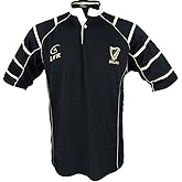 Ireland Black Irish Harp Breathable Rugby Shirt
