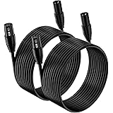 HOOH XLR Cable 25ft 2 Pack, Microphone Cables, XLR Microphone Cable Male to Female Balanced DMX Cable Suitable for Microphone