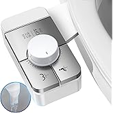 SHIKITEK Bidet Attachment for Toilet, Ultra-Slim, Self Cleaning, Dual Nozzle, Feminine & Posterior Wash, Fresh Cold Water Sprayer, for Existing Toilets Seat, Baday Beday Badette Bedette, Silver