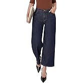 AIMNEWS Wide Leg Jeans for Women - High Waisted Stretchy Ankle Length Denim,Baggy Loose Trendy Pants