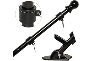 NELXINJO 6FT Stainless Steel Flag Pole Kit with Bracket for Outside House | Outdoor Mounting for 3x5 American Flag (Without Flag, Black)