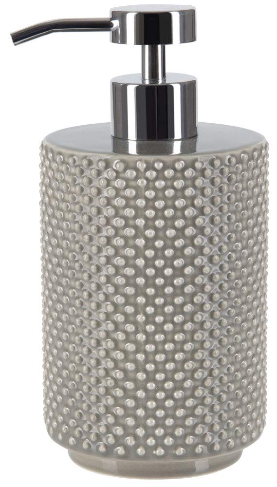 Spirella 10.19344 Mero Soap Dispenser Bathroom Accessory Ceramic, Taupe, 16 x 8 cm