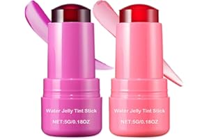 LINGYUN Cooling Water Jelly Tint/Blush, Chill Splash (Berry+Red) Multi-Use Cheek and Lip Gloss Makeup,Creates A Moist Watercolor Effect-1,000+ Swipes Per Stick Vivid Color
