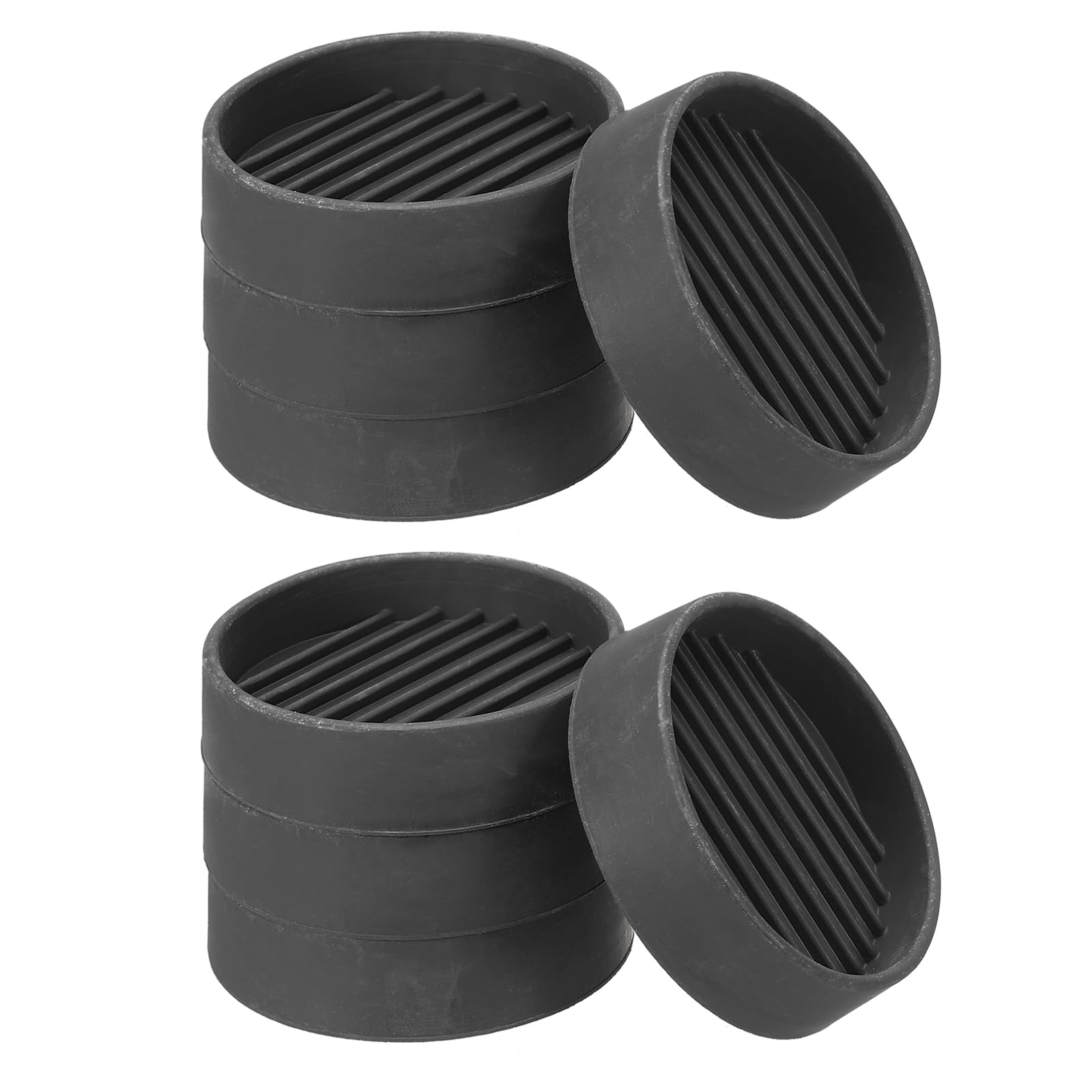 PATIKIL 2" Round Rubber Furniture Pad, 8 Pack Non Slip Caster Cups Anti Skid Floor Protectors for Furniture Feet Bed Couch Chair Table Stopper, Black