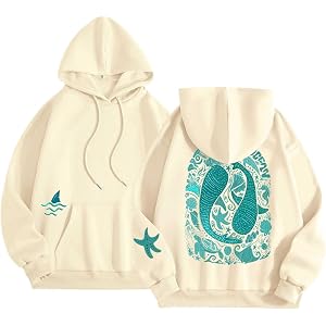 Whale Shark Hoodies For Teen Girls Y2K Ocean Graphic Oversized Preppy Sweatshirts Long Sleeve Casual Travel Fall Beach Outfit