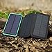 Solar Power Bank, X-DRAGON 10000mAh Solar Charger with 3 Solar Panels,Dual USB, Bright LED Portable Rugged Shockproof Dual USB Solar Battery Charger for iPhone, Cell phone and More-Green