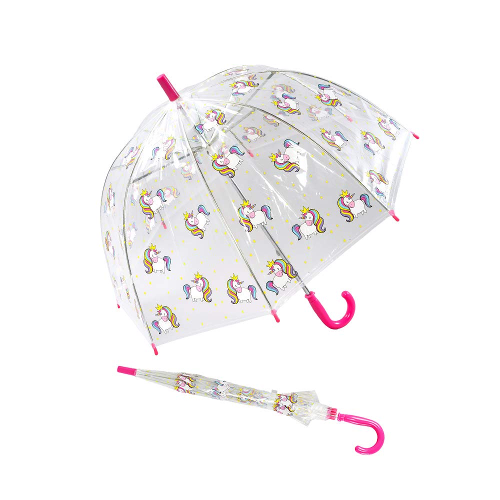 Susino X-brella Children's Clear Dome Umbrella 17025 Unicorn Print