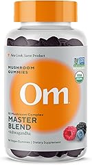 OM MUSHROOM SUPERFOOD Master Blend Mushroom Gummies – Organic 10-Mushroom Complex with Ashwagandha – Supports Immunity, Gut H