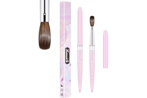 KEMEISI Acrylic Nail Brush Size #12, 100% Pure Kolinsky Nail Art Brushes for Acrylic Application, Sturdy Handle Oval Shaped Acrylic Powder Nail Design Tools for Professional Manicure DIY