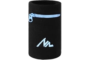 NEWZILL Wrist Wallet (Wristband) with Zipper - Cotton Sweatbands for Men & Women, Ideal for Running, Walking, Basketball, Football, Tennis, Hiking, Workout, and More