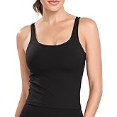 HeyNuts Zeal Bras Longline Ribbed Medium Support Sports Bras, Crisscross Back Tank Tops with Removable Pads A-D Cups