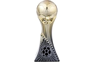 Goutoports 2026 Gold Soccer Cup Trophy - 6" Resin Football Award with Geometric Black Base - 3D MVP Championship Prize for So