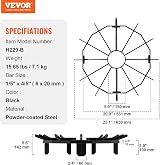 VEVOR 27 Inch Heavy Duty Log Grate Firewood Burning Rack Holder Steel Legs view 7