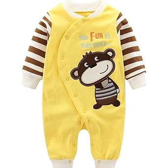 Minizone Baby Strampler Jungen Mädchen Schlafanzug Baumwolle Overalls Säugling Spielanzug Baby-Nachtwäsche