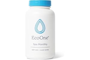 EcoOne Spa Monthly | Gentle All-Natural Spa Treatment | Conditioning Hot Tub, Pool, & Spa Cleaner | Above, In-Ground, or Inflatable Hot Tub Cleaner Stabilizes pH & Alkalinity, 8 Oz, (6-Pack)