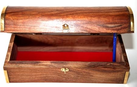 Fantástico Gran caja con forma de cofre de madera caja: Amazon.es: Hogar