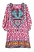 Women Bohemian Neck Tie Floral Print Ethnic Style Shift Dress (Large, Pattern 15)
