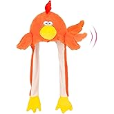 Bubblepompom Animal Hat with Ears Moving Jumping Pop Up Beating Hat Plush Holiday Cosplay Dress Up Funny Gift for Kids