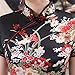 Shanghai Story Faux Silk Chinese Dress Long Cheongsam Floral Qipao 2X LBlack
