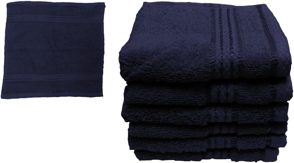 ml MassAri Limited Pack of 6 Face Towel Cloth Luxury 100% Royal Egyptian Cotton 500 GSM Face Flannel (Navy)
