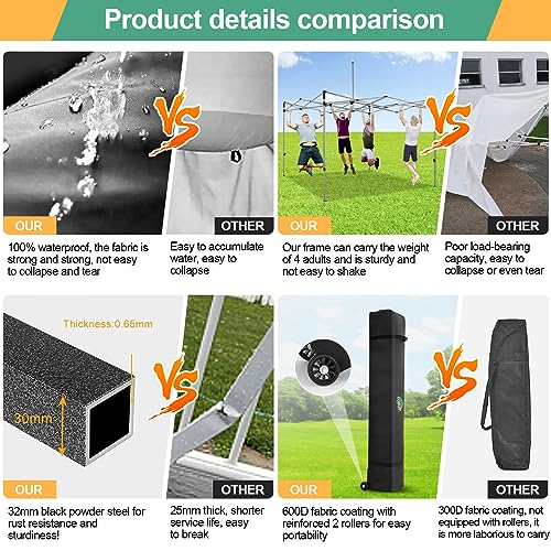 COBIZI 10x10 Heavy Duty Pop-up Canopy Tent Review: Commercial Gazebo with Sidewalls image 29
