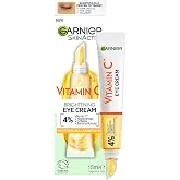 Garnier Eye Cream, With 4% Vitamin C, Brightening Eye Treatment For Dark Circles, Prevents Under Eye Bags And Puffiness, Vitamin C*, 15ml
