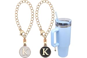 AnnabelZ Letter Charm Accessories For Stanley Cup,2PCS ID Initial Letter Charm Personalized For Stanley Tumbler Cup Identification Handle Letter Charms